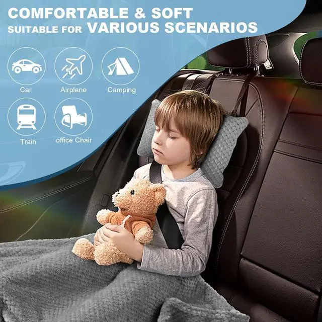 Alt view image 3 of 7 - Travel Blanket Airplane Compact with Bag Travel Essentials 3 in 1 Packable Airplane Blanket Travel Pillow and Blanket Set Inflatable Pillow Luggage Sleeve & Backpack Clip (Light Grey)