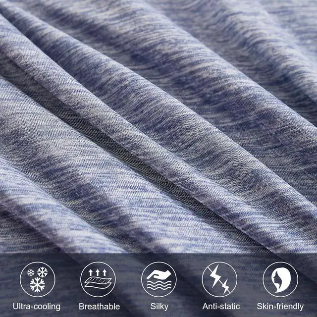 Alt view image 4 of 6 - Cooling Pillow Cases for Hot Sleepers Japanese Q-Max 0.5 Cooling Pillowcases Both Sides(Cooling/Cotton) Breathable Soft Pillowcase for Hair and Skin Set of 2-Blue (Standard (20 x 26))