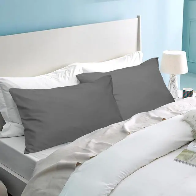 Alt view image 7 of 7 - 24 Pack Pillowcases Standard Size with Envelope Closure Soft Brushed Microfiber Pillow Cases Set for Hotel Therapy Clinic Fabric Markers 20x26 Inches Grey