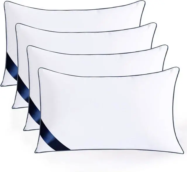 Main image of Pillows King Size Set of 4 Soft Microfiber King Pillows with Hollow Fiber Hotel Quailty Bed Pillows for Sleeping 4 Pack for Back Stoamch Sleeper