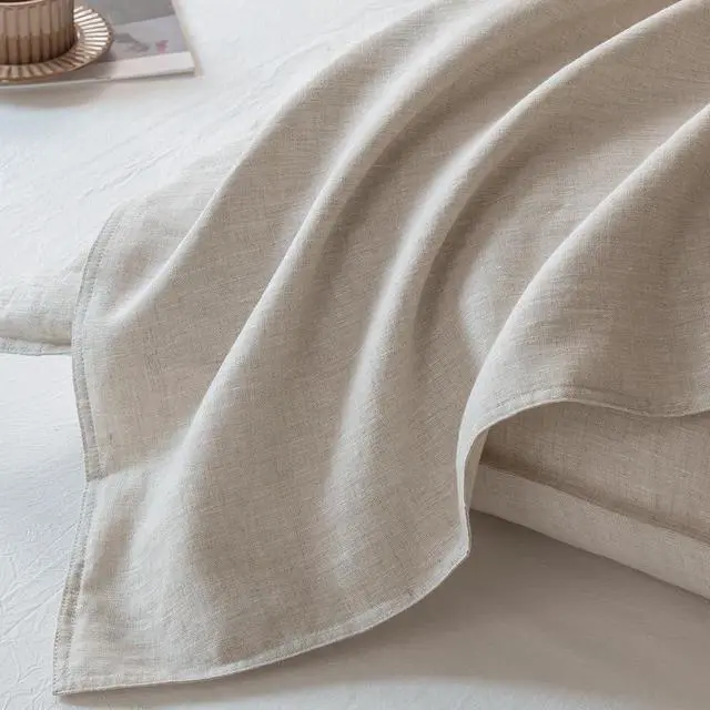 Alt view image 5 of 7 - 100% Linen Pillowcases Set of 2 French Linen from Normandy 20X26Inch Standard Size Natural Color Coconut Buttons Closure Flax Pillowshams-Pillowcase-Linen