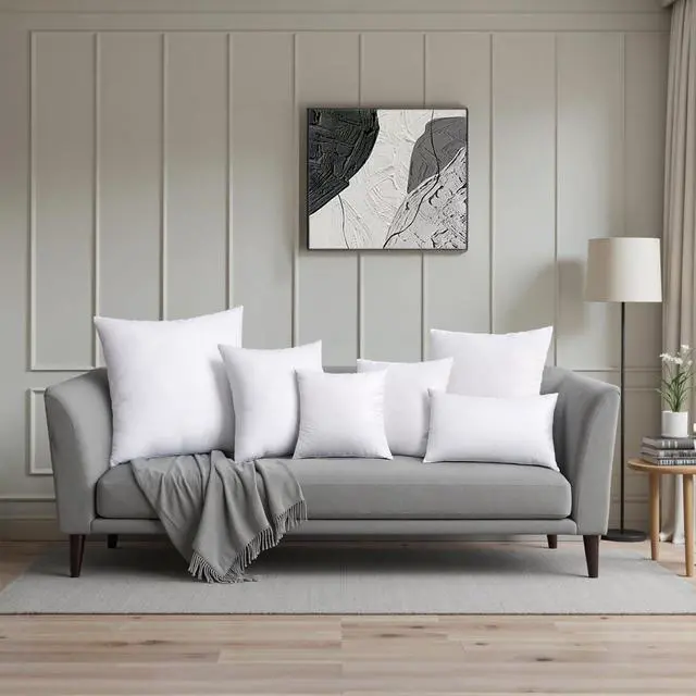 Alt view image 2 of 7 - Set of 2 Throw Pillow Inserts Premium Pillow Stuffer Rectangle Form for Decorative Cushion Bed Couch Sofa 12x20 Inch