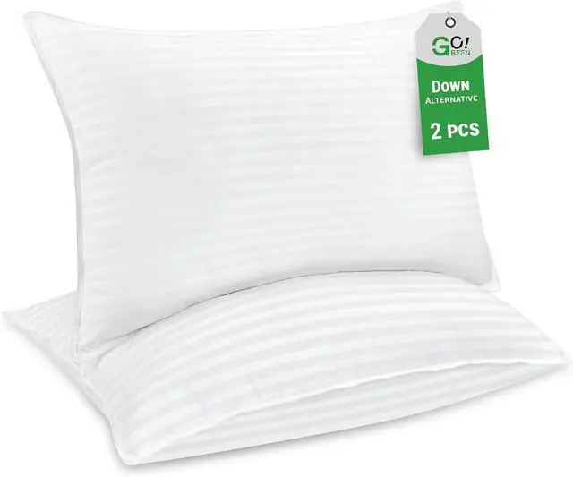 Main image of Bed Pillows Standard Size Set of 2 - Standard Size Bed Pillows 2 Pack Premium Down Alternative Hotel Pillows Set of 2- Soft and Supportive Dorm Pillows for Back Stomach or Side Sleepers