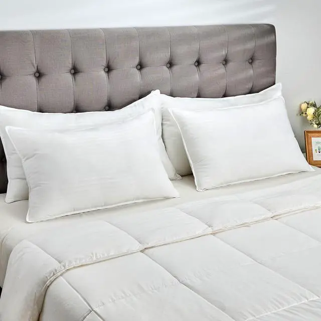 Alt view image 7 of 7 - Bed Pillows Standard Size Set of 2 - Standard Size Bed Pillows 2 Pack Premium Down Alternative Hotel Pillows Set of 2- Soft and Supportive Dorm Pillows for Back Stomach or Side Sleepers