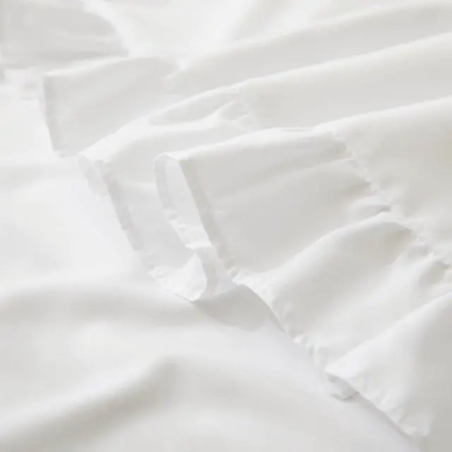 Alt view image 6 of 7 - Ruffle Pillow Cases Queen Size Set of 2 Ruffled Pillow Covers with Envelope Closure Wrinkle Resistant Pillowcases 20 x 30 Ruffled Pillow Shams White