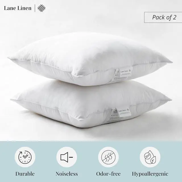 Alt view image 2 of 7 - Throw Pillow Insert - Pack of 2 16x16 Pillow Inserts for Decorative Pillow Covers Throw Pillows Insert for Couch - White