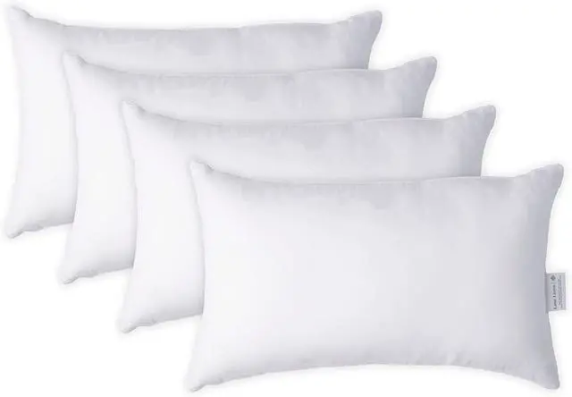 Main image of 12x20 Pillow Insert - Set of 4 White Decorative Pillow for Sofa Bed Fluffy Pillow Inserts for Throw Pillow Covers Throw Pillows for Bed Couch Pillows for Living Room Bed Pillows