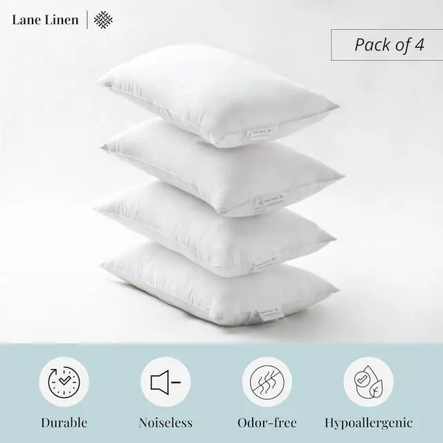 Alt view image 2 of 7 - 12x20 Pillow Insert - Set of 4 White Decorative Pillow for Sofa Bed Fluffy Pillow Inserts for Throw Pillow Covers Throw Pillows for Bed Couch Pillows for Living Room Bed Pillows