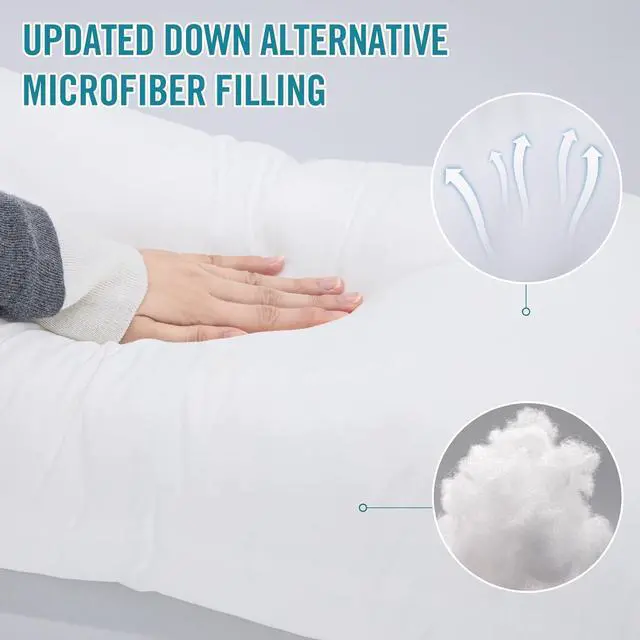Alt view image 3 of 7 - Standard Size Bed Pillows for Sleeping 4 Pack Luxury Hotel Pillows Comfortable and Supportive Machine Washable Suitable for Stomach Back and Side Sleepers.