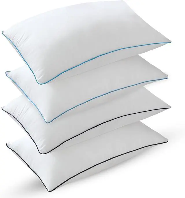 Main image of Bed Pillows for Sleeping - Pillows Standard Size Set of 4 Cooling Luxury Hotel Quality Pillow with Premium Plush Soft Down Alternative Fill for Side Back or Stomach Sleepers