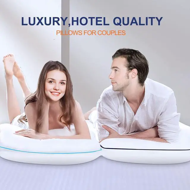 Alt view image 5 of 5 - Bed Pillows for Sleeping - Pillows Standard Size Set of 4 Cooling Luxury Hotel Quality Pillow with Premium Plush Soft Down Alternative Fill for Side Back or Stomach Sleepers
