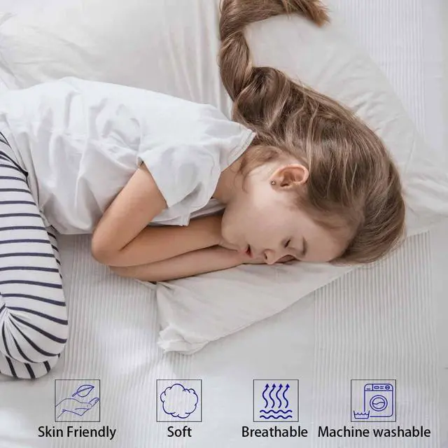 Alt view image 2 of 7 - Thin Flat Slim Ultra Soft Bed Pillows Queen Size Set of 2 Pack for Sleeping Bed Pillow for Stomach Back and Side Sleepers Machine Washable 20x28 inches