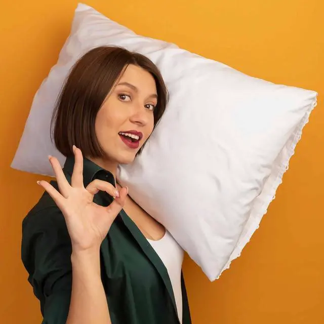 Alt view image 3 of 7 - Thin Flat Slim Ultra Soft Bed Pillows Queen Size Set of 2 Pack for Sleeping Bed Pillow for Stomach Back and Side Sleepers Machine Washable 20x28 inches