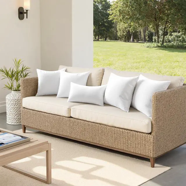 Alt view image 6 of 7 - 20x20 Outdoor Pillows Set of 4 Throw Pillows Waterproof Soft Support Throw Inserts Decorative Water Resistant for Patio Furniture and Garden
