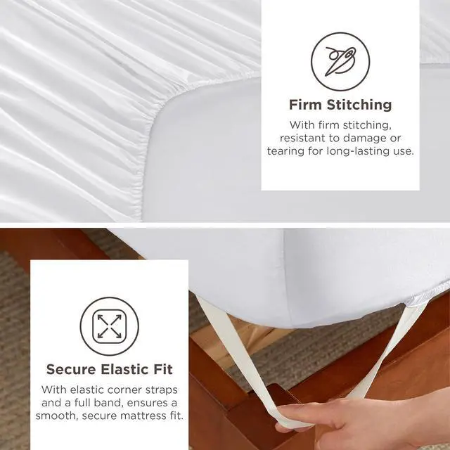 Alt view image 4 of 7 - Deep Pocket Twin Sheets Set - Fits Mattresses Up to 21 Inches Thick -3 Piece GentleSoft Bed Sheets Moisture Wicking Soft & Cooling Bedsheet & Pillowcases Easy & Secure Fit White