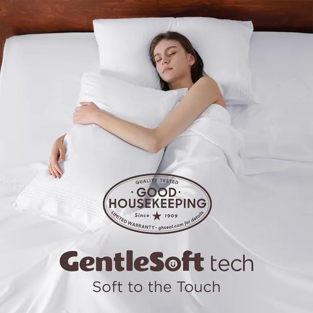 Alt view image 5 of 7 - Deep Pocket Twin Sheets Set - Fits Mattresses Up to 21 Inches Thick -3 Piece GentleSoft Bed Sheets Moisture Wicking Soft & Cooling Bedsheet & Pillowcases Easy & Secure Fit White