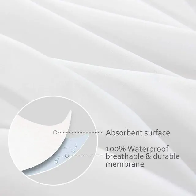 Alt view image 4 of 6 - 18x18 Waterproof Pillow Covers Set of 4 for Square Throw Pillow 18x18 Inch White Zippered Pillow Protector Feather Proof Pillow Case Protector