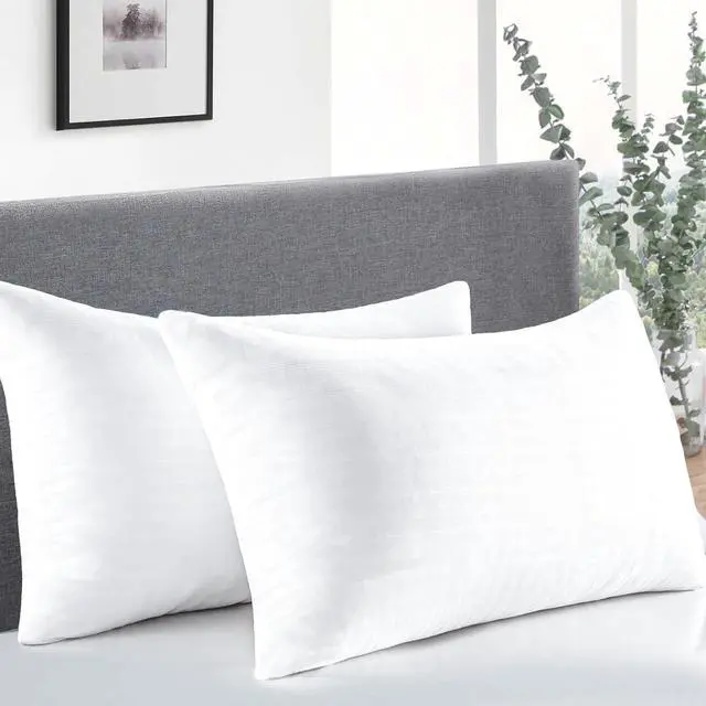 Alt view image 7 of 7 - Pillows Queen Size Set of 2 Hotel Down Alternative Bed Pillow for Sleeping Queen Pillows 2 Pack for Back Stomach or Side Sleepers Fluffy Supportive Queen Size Pilows Machine Washable
