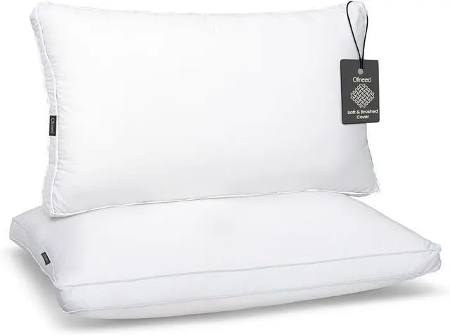 Main image of King Size Pillow Set of 2 Bed Pillows for Sleeping - Microfiber Cover Pillows for Bed with Down Alternative - King Pillows 2 Pack for Back Stomach and Side Sleepers - 20x 36 (White)