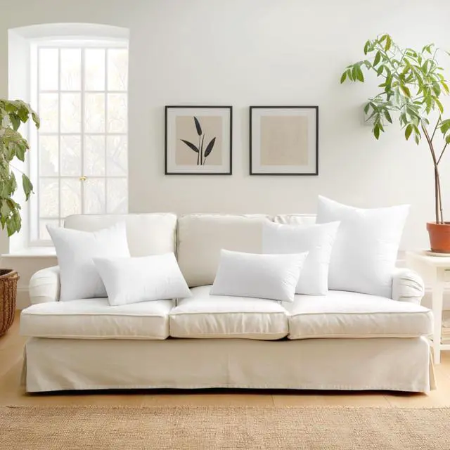 Alt view image 5 of 7 - Set of 2 Throw Pillow Inserts 20x20 Inches 100% Virgin Filling Nowoven Pillow Inserts for Couch Sofa Living Room