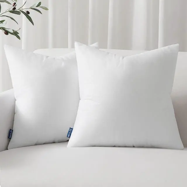 Alt view image 6 of 7 - Set of 2 Throw Pillow Inserts 20x20 Inches 100% Virgin Filling Nowoven Pillow Inserts for Couch Sofa Living Room