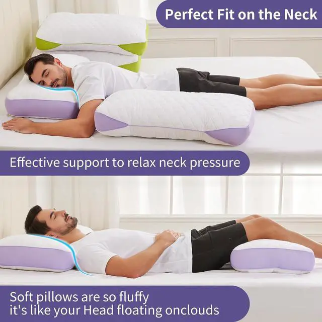 Alt view image 2 of 6 - Adjustable Bed Pillows Queen Size Set of 2 Pack with Zipper Supportive Breathable Cooling Hotel Luxury Down Alternative Gusseted Pillow for Side Stomach or Back Sleepers
