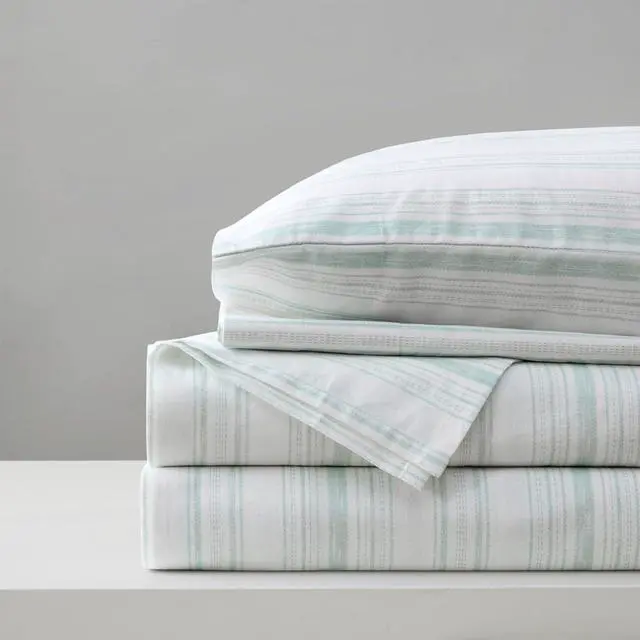 Main image of 100% Cotton Sheet Set Breathable Lightweight Soft with 14 Elastic Pocket Fits up to 16 Mattress All Season Cozy Bedding Matching Pillow Case Queen Good Vibes 4 Piece