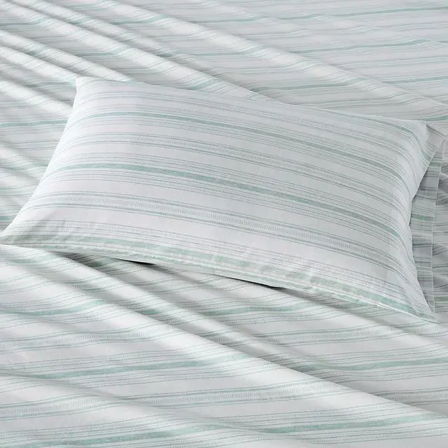 Alt view image 4 of 7 - 100% Cotton Sheet Set Breathable Lightweight Soft with 14 Elastic Pocket Fits up to 16 Mattress All Season Cozy Bedding Matching Pillow Case Queen Good Vibes 4 Piece