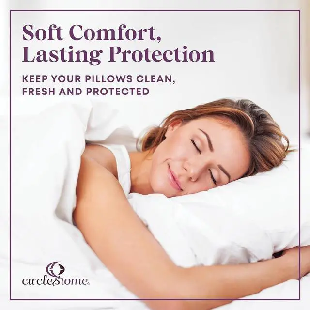 Alt view image 7 of 7 - CirclesHome Pillow Protectors 2 Pack Queen Zippered - 100% Cotton Breathable Pillowcases - Protects Pillows from Dirt Dust and Debri (Queen- Set of 2 - 20x30)