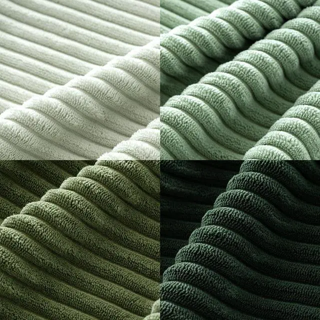 Alt view image 3 of 7 - Summer Boho Farmhouse Sage Green Throw Pillow Covers 18x18 Inch Set of 4 Mordern Nordic Cushion Covers Soft Corduroy Home Decor for Couch Bed Sofa Living Room Forest Green