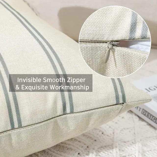 Alt view image 6 of 7 - Outdoor Waterproof Throw Pillow Covers Set of 4 Geometry Decorative Throw Pillow Cases 18x18 Inch Square Cushion Case Garden Pillows Shell Pillow Covers for Patio Furniture Couch Tent (Grey)