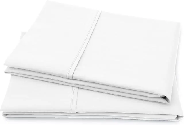 Alt view image 3 of 7 - 100% Cotton Pillowcases Standard Queen/Standard Pillow Cases Percale Cooling Pillow Cover Cool & Breathable Soft Finish Pillow Cases Standard Size - Arctic White