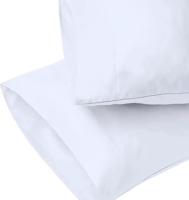 Alt view image 2 of 7 - 100% Cotton Pillowcases Standard Queen/Standard Pillow Cases Percale Cooling Pillow Cover Cool & Breathable Soft Finish Pillow Cases Standard Size - Arctic White