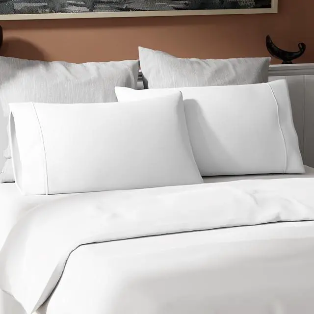 Alt view image 4 of 7 - 100% Cotton Pillowcases Standard Queen/Standard Pillow Cases Percale Cooling Pillow Cover Cool & Breathable Soft Finish Pillow Cases Standard Size - Arctic White