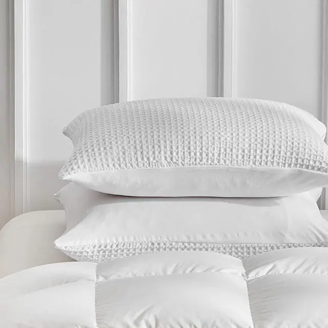 Alt view image 4 of 7 - Waffle Weave Pillowcases King Size 2 Pack Pillow Cases Soft Microfiber Pillow Case Covers Set of 2 Boho Woven Textured Pillowcase with Envelope Closure(White King 20x36 Inches)