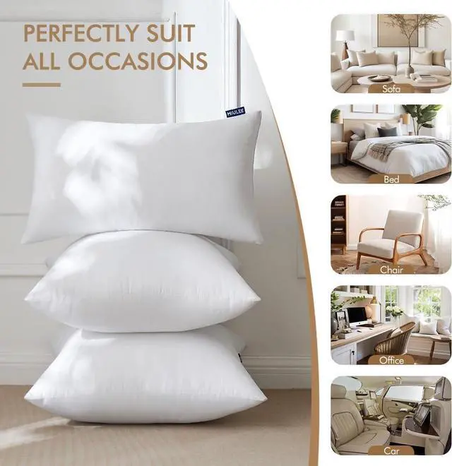 Alt view image 6 of 7 - 20x20 Inches Pillow Inserts Pack of 2 Decorative Throw Pillow Inserts for Couch