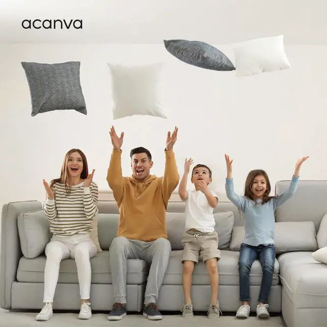 Alt view image 7 of 7 - 24x24 Throw Pillow Inserts Set of 4 Premium Polyester Fiber Fill Square Sham Stuffer Cushion for Sofa Bed Couch and Chair Machine Washable White 4 Count