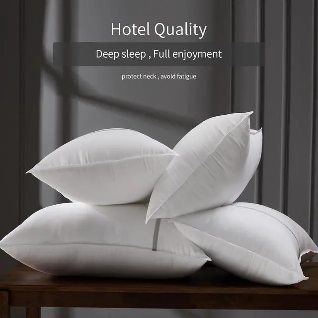 Alt view image 4 of 7 - Bed Pillows Standard Size Set of 4 Firm Hotel Pillows for Sleeping Cooling Pillows for Side & Back Sleepers Down Alternative Filling 20 x 26 Inches
