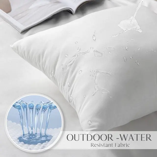 Alt view image 4 of 7 - Ashler Outdoor Pillows 18 x 18 Pillow Inserts Set of 4 Waterproof Throw Pillow Inserts Hypoallergenic for Patio Water Resistant Indoor Outdoor Decorative