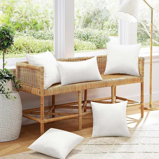 Alt view image 7 of 7 - Ashler Outdoor Pillows 18 x 18 Pillow Inserts Set of 4 Waterproof Throw Pillow Inserts Hypoallergenic for Patio Water Resistant Indoor Outdoor Decorative