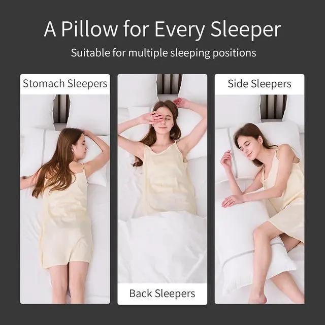Alt view image 6 of 7 - Bed Pillows Standard Size Set of 4 Firm Hotel Pillows for Sleeping Cooling Pillows for Side & Back Sleepers Down Alternative Filling 20 x 26 Inches