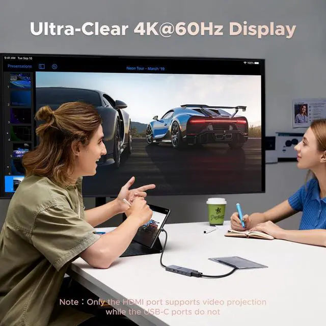Alt view image 3 of 7 - Revodok Pro USB-C Hub 6 in 1 10Gbps 4K 60Hz HDMI 100W Power Delivery for MacBook Pro/Air iPad Pro Thinkpad Rog Ally and More.