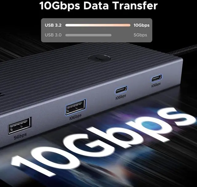 Alt view image 5 of 7 - UGREEN Revodok Pro USB C Hub 9-in-1, Multiport Adapter with 4K@60Hz HDMI, 2 USB-C 3.2, USB-A 3.2 & 3.0, SD/TF 170MB/s, RJ45, PD 100W, Compatible with MacBook Air/Pro, iPad Pro, Steam Deck