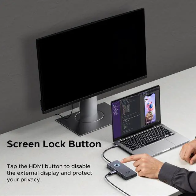 Alt view image 4 of 7 - UGREEN Revodok Pro USB C Hub 9-in-1, Multiport Adapter with 4K@60Hz HDMI, 2 USB-C 3.2, USB-A 3.2 & 3.0, SD/TF 170MB/s, RJ45, PD 100W, Compatible with MacBook Air/Pro, iPad Pro, Steam Deck