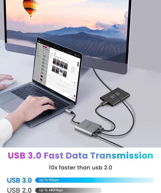 Alt view image 6 of 7 - Switch 2 Dock Station with PD Charger Port +4K120Hz HDMI+ USB A Port Switch 2 Portable Dock for Nintendo Switch 2 Docking Station USB c to hdmi Compatible with Switch1/ Switch 2 MacBook Laptops