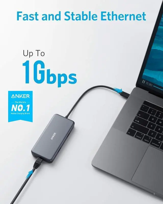 Alt view image 3 of 7 - USB C Hub 7-in-1 USB C Adapter with 4K HDMI 60W Power Delivery 1Gbps Ethernet 2 3.0 Ports SD and microSD Card Readers for MacBook Pro and Other Laptops