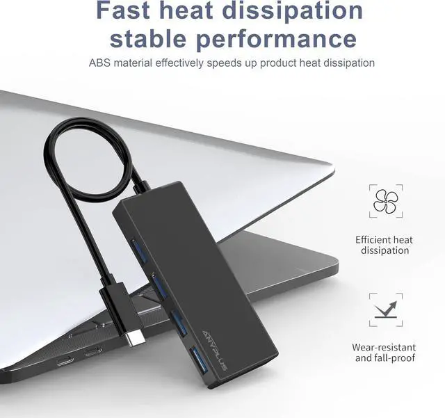 Alt view image 5 of 7 - USB C Hub 4 Ports USB 3.0 Hub Splitter with 5Gbps Data Transfer USB C Splitter for Type C MacBook Mac Pro iMac Surface XPS Flash Drive Mobile HDD