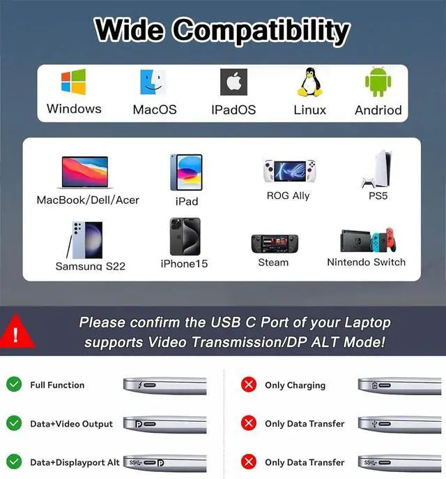 Alt view image 7 of 7 - USB C Hub HDMI Adapter for Monitor VIENON 9 in 1 USB Type C Laptop Docking Station with 4K HDMI SD/TF Card Reader 100W PD USB 3.0/2.0 USB C Data Ports Compatible for MacBook Pro XPS More