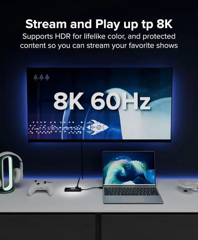 Alt view image 5 of 7 - USB C to HDMI Multi Monitor Adapter | Triple 4K60 Displays | Driverless MST Hub for Windows Chrome OS USB-C Thunderbolt USB4 Laptops | Multi HDMI Ports HDR & HDCP Compliant (USBC-MSTH3)