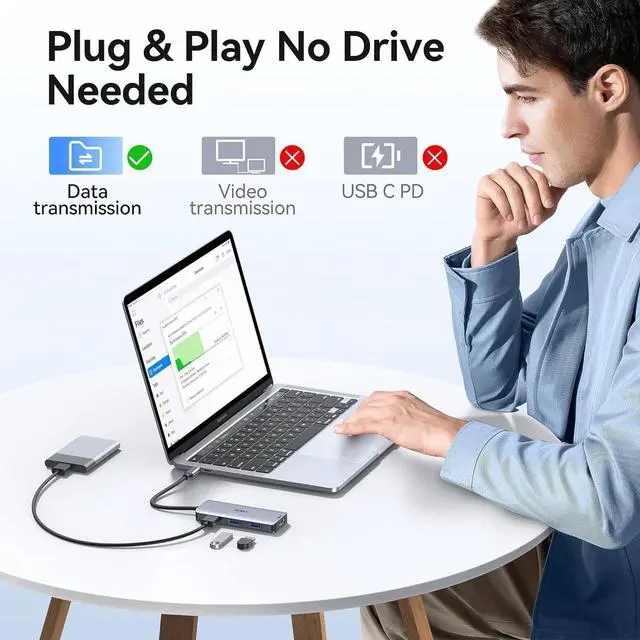 Alt view image 6 of 7 - USB-C Hub Multiport Adapter for MacBook Air/Pro - 6 in 1 HDMI Dongle with 4K USB 3.0 Ports SD/TF Card Reader for MacBook m1/m2/m3/m4  XPS HP  Surface and Other Type-C Devices